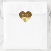 Classy Wavy Gold Decor op Donkerbruin Dank u Hart Sticker (Tas)
