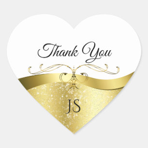 Classy Wavy Gold Decor op licht wit Dank u Hart Sticker