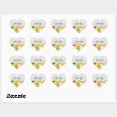 Classy Wavy Gold Decor op lichtgrijs Dank u Hart Sticker (Vel)