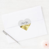 Classy Wavy Gold Decor op lichtgrijs Dank u Hart Sticker (Envelop)