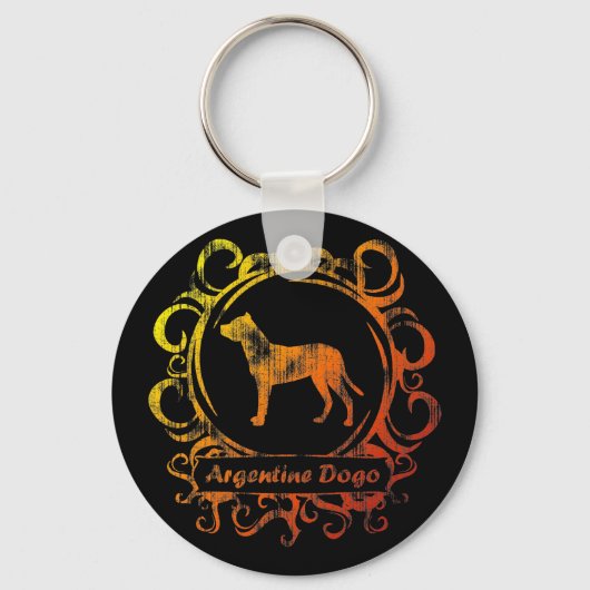 Classy Weathered Argentine Dogo Sleutelhanger (Voorkant)