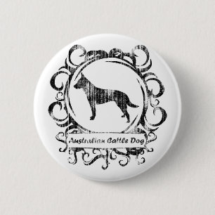 Classy Weathered Australian Cattle Dog Ronde Button 5,7 Cm