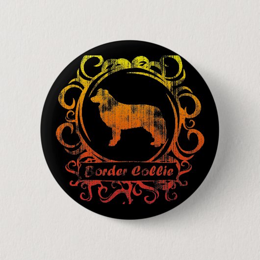 Classy Weathered Border Collie Ronde Button 5,7 Cm (Voorkant)