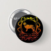 Classy Weathered Border Collie Ronde Button 5,7 Cm (Voorkant /achterkant)
