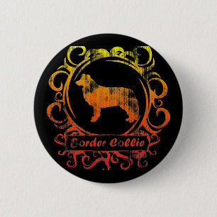 Classy Weathered Border Collie Ronde Button 5,7 Cm