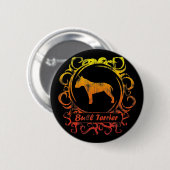 Classy Weathered Bull Terrier Ronde Button 5,7 Cm (Voorkant /achterkant)