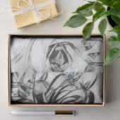 Classy Wedding Black White Roos Floral Pattern Tissuepapier (Geschenk)