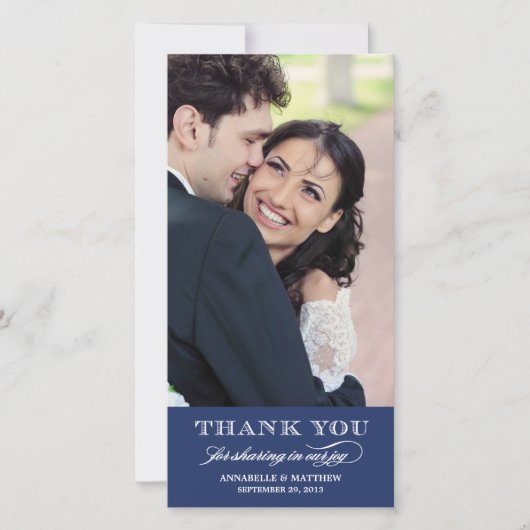 Classy Wedding Dank u fotokaart Bedankkaart (Voorkant)