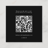 Classy Wedding Details Enclosure Scan QR Code Kaar Vierkante Visitekaartje (Achterkant)