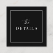 Classy Wedding Details Enclosure Scan QR Code Kaar Vierkante Visitekaartje (Voorkant)