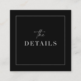 Classy Wedding Details Enclosure Scan QR Code Kaar Vierkante Visitekaartje