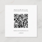 Classy Wedding Details Enclosure Scan QR Code Kaar Vierkante Visitekaartje (Achterkant)
