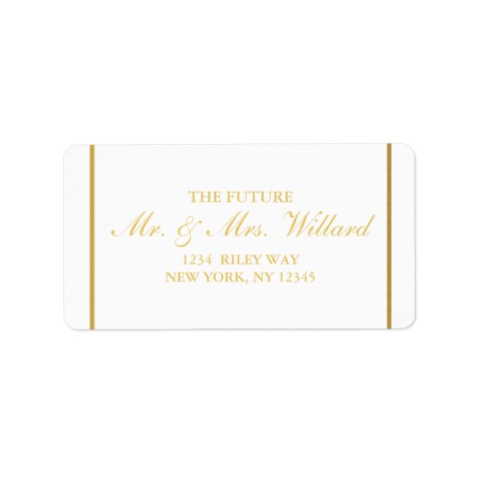 Classy Wedding Gold Foil - Address Label (Voorkant)