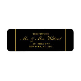 Classy Wedding Gold Foil - Black Return Address Etiket