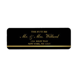 Classy Wedding Gold Foil - Black Return Address Etiket
