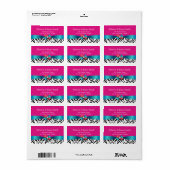 Classy Wedding Hot Pink Zebra Print Etiket (Full Sheet)