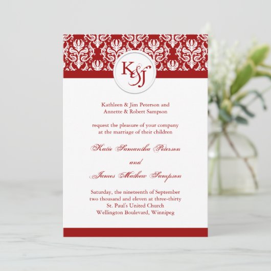 Classy Wedding Invitation Sjabloon Kaart (Staand voorkant)