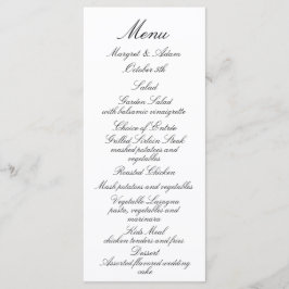 Classy Wedding Menu