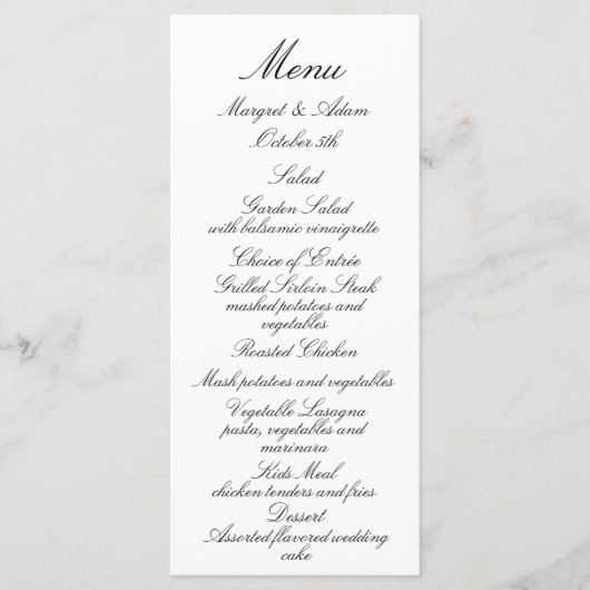 Classy Wedding Menu (Voorkant)