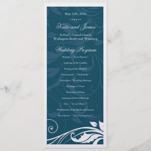 Classy Wedding Program Programmakaart (Voorkant)