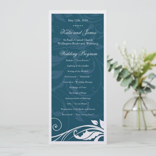 Classy Wedding Program Programmakaart (Staand voorkant)