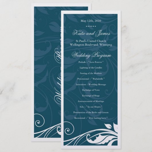 Classy Wedding Program Programmakaart (Voorkant / Achterkant)