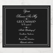 Classy Wedding zal je mijn groomman voorstel zijn Likeurfles Etiket (Enkel label)