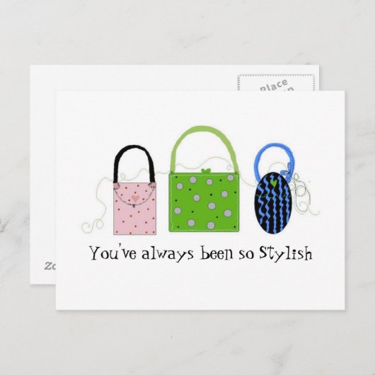 Classy Whimsical-handtassen Briefkaart (Voorkant / Achterkant)