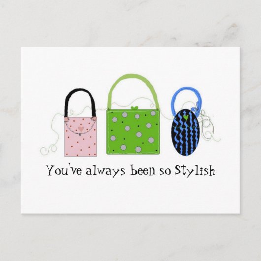 Classy Whimsical-handtassen Briefkaart (Voorkant)