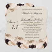 Classy White Anemone Flowers Wedding Save The Date (Voorkant / Achterkant)