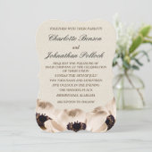 Classy White Anemone Flowers Wedding Save The Date (Staand voorkant)