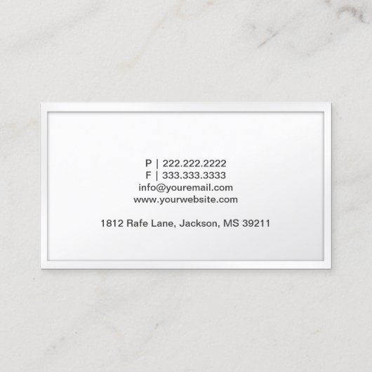 Classy White Border Anesthesioloog Visitekaartje (Achterkant)