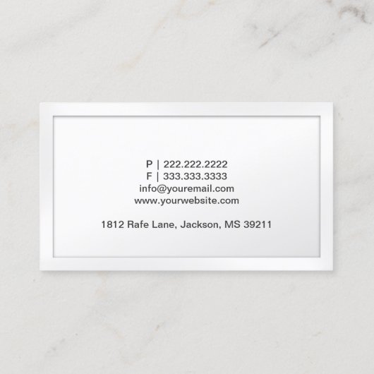 Classy White Border Interpreter Visitekaartje (Achterkant)