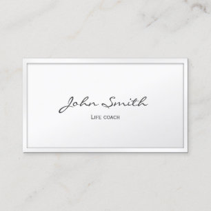 Classy White Border Life Coach Visitekaartje