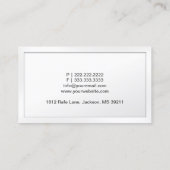 Classy White Border Reporter Visitekaartje (Achterkant)