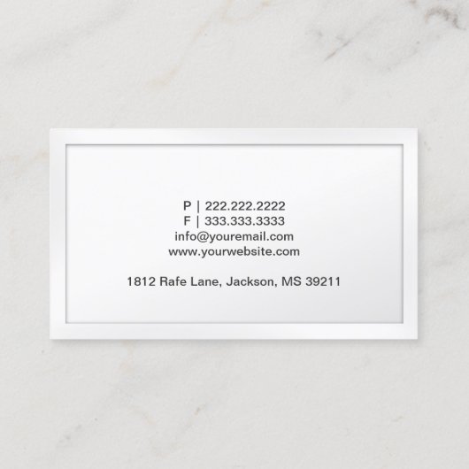 Classy White Border Reporter Visitekaartje (Achterkant)