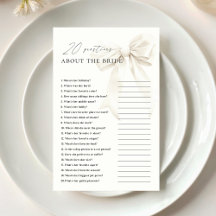 Classy White Bow 20 vragen over het bruidsspel