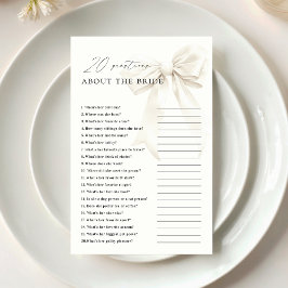 Classy White Bow 20 vragen over het bruidsspel