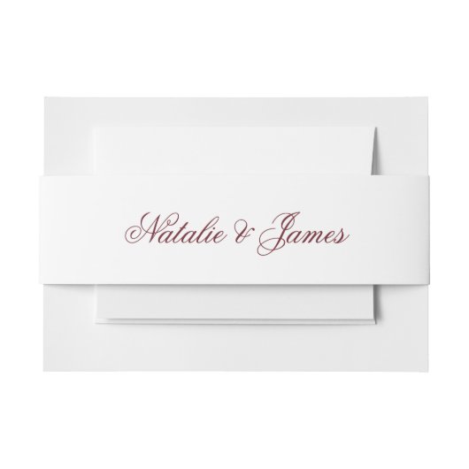 Classy White Burgundy Old Money Fancy Wedding Uitnodigingen Wikkel (Voorkant Voorbeeld)