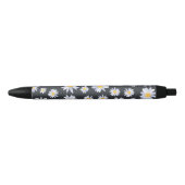 Classy White Daisy Flowers Botanical Zwarte Inkt Pen (Voorkant)