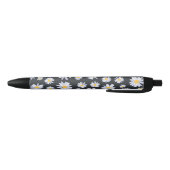 Classy White Daisy Flowers Botanical Zwarte Inkt Pen (Bodem)
