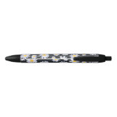 Classy White Daisy Flowers Botanical Zwarte Inkt Pen (Achterkant)