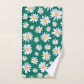 Classy White Daisy Flowers Botanisch Groen design Bad Handdoek (Handdoek)