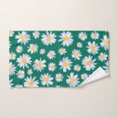 Classy White Daisy Flowers Botanisch Groen design Bad Handdoek (Handdoek)