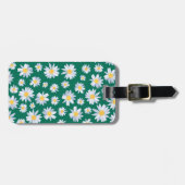 Classy White Daisy Flowers Botanisch Groen design Bagagelabel (Voorkant horizontaal)