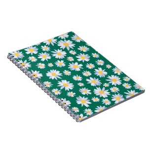 Classy White Daisy Flowers Botanisch Groen design Notitieboek