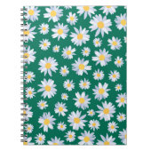 Classy White Daisy Flowers Botanisch Groen design Notitieboek (Voorkant)
