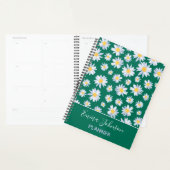 Classy White Daisy Flowers Botanisch Groen design Planner (Display)