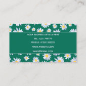 Classy White Daisy Flowers Botanisch Groen design Visitekaartje (Achterkant)