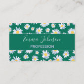 Classy White Daisy Flowers Botanisch Groen design Visitekaartje (Voorkant)